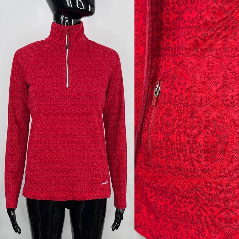 Fair Isle Eddie Bauer Mock Neck Quarter Zip Size Small